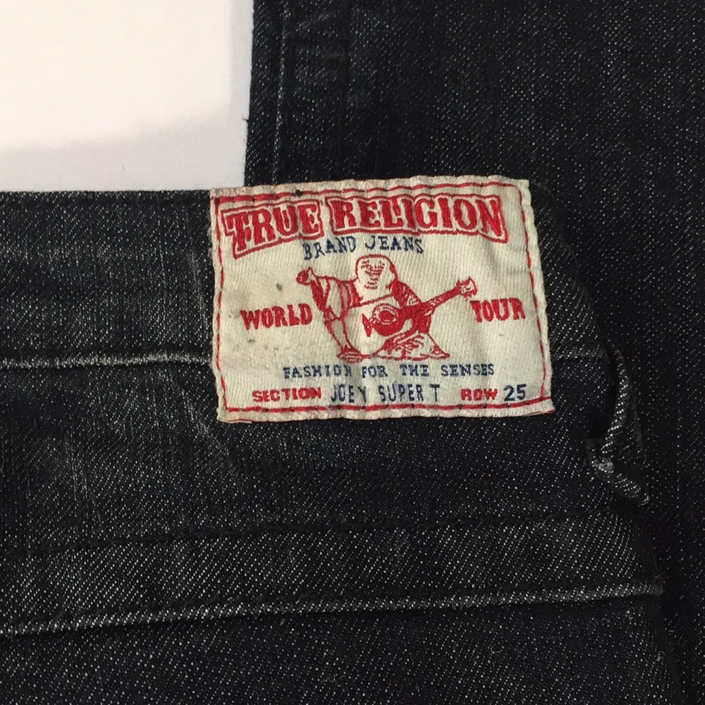 EUC True Religion Joey Super T Black Sequi…